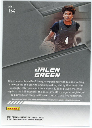 Jalen Green 2021 Panini Chronicles XR Draft Picks Rookie Card #164