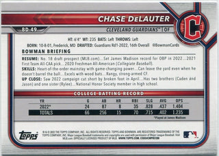 Chase DeLautier 2024 Bowman Draft Purple Parallel RC #BD-49 102/250