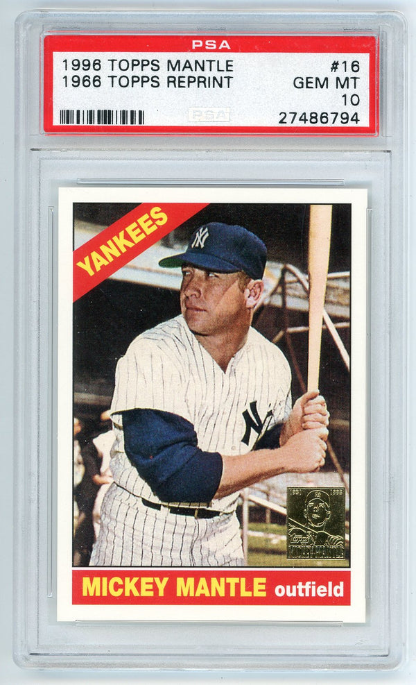 Mickey Mantle 1996 Topps 1966 Reprint #16 PSA 10