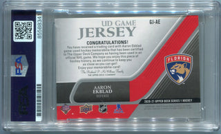 Aaron Ekblad Autographed 2020 - 2021 Upper Deck UD Game Jersey Card #GJ-AE PSA/DNA Certified