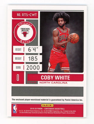 Coby White 2019 Panini Contenders Rookie Ticket #RTS-CWT Card