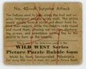 A Surprise Attack Wild West Series Picture Puzzle Bubble Gum #40 Card
