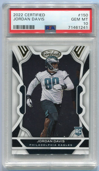 Jordan Davis 2022 Panini Certified RC #150 276/399 PSA Graded 10