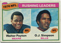 Walter Payton & O.J. Simpson 1977 Topps Rushing Leaders Card #3
