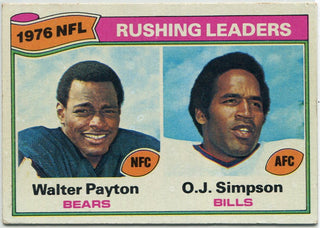 Walter Payton & O.J. Simpson 1977 Topps Rushing Leaders Card #3