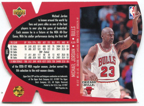 Michael Jordan 1997 Upper Deck SPX Die-Cut Card #SPX5