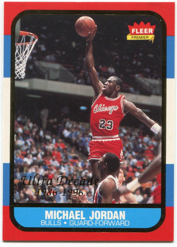 Michael Jordan 1996-97 Fleer Ultra Ultra Decade Rookie Reprint Card #U-4