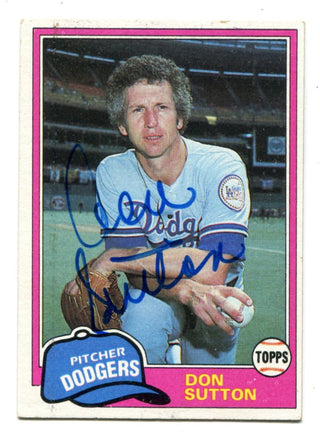 Don Sutton 1981 Topps #605 Autographed Card