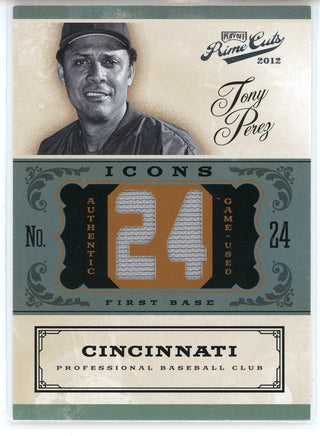 Tony Perez 2012 Panini Prime Cuts Icons Patch Card #26
