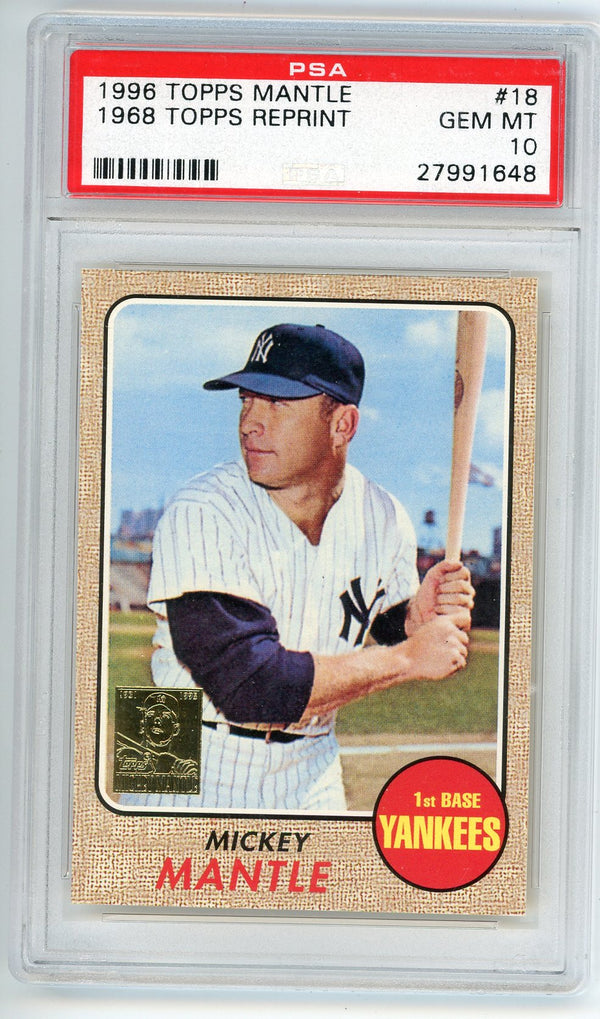 Mickey Mantle 1996 Topps Reprint #18 PSA 10