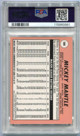 Mickey Mantle 1996 Topps Finest 1969 Reprint Refractor Card #19 W/Coating PSA Graded 7