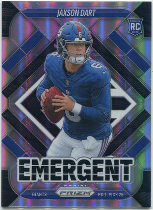 Jaxson Dart 2025 Panini Prizm Emergent Silver Prizm RC #6