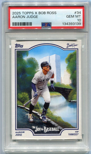 Aaron Judge 2025 Topps X Bob Ross The Joy Of Baseball Card #34 PSA Graded 10