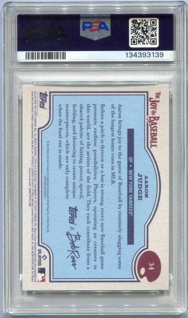 Aaron Judge 2025 Topps X Bob Ross The Joy Of Baseball Card #34 PSA Graded 10