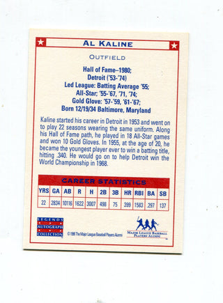 Al Kaline 1996 Legends Autograph Collection AUTO Card