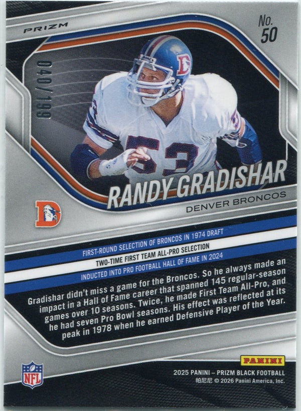 Randy Gradishar 2025 Panini Blue Prizm Card #50 40/199