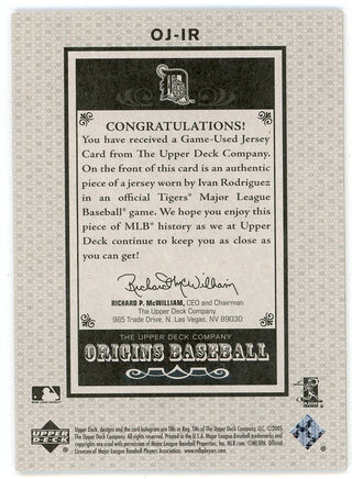 Ivan Rodriguez 2005 Upper Deck Origins Patch Relic #OJ-IR