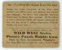 Wild Bill Hickok Gets His Man Wild West Series Picture Puzzle Bubble Gum #17 Card