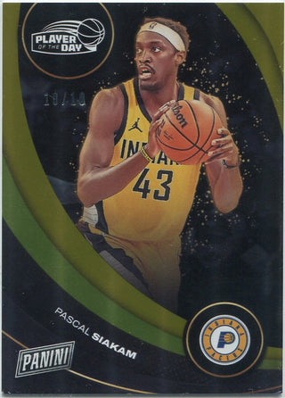 Pascal Siakam 2024 - 2025 Panini Player Of The Day Gold Parallel Card #28 10/10