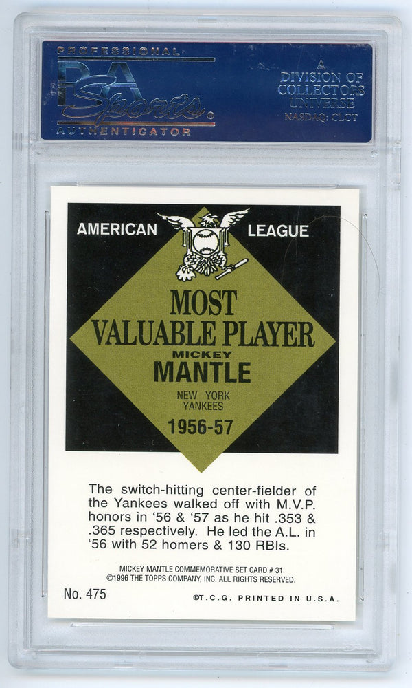 Mickey Mantle 1997 Topps Mantle Reprint #31 PSA 10