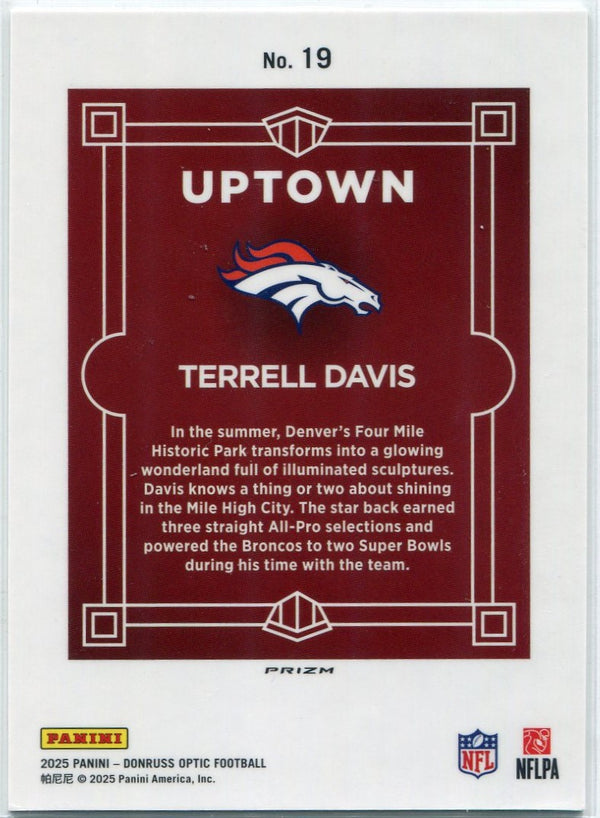 Terrell Davis 2025 Panini Donruss Optic Uptown Card #19
