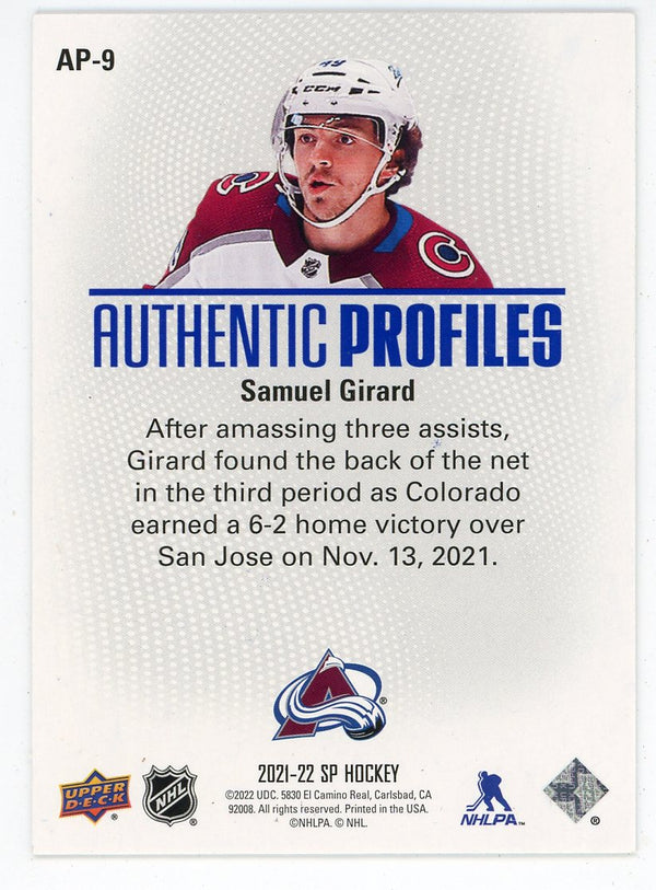 Samuel Girard 2021-22 Upper Deck Authentic Profiles #AP-9