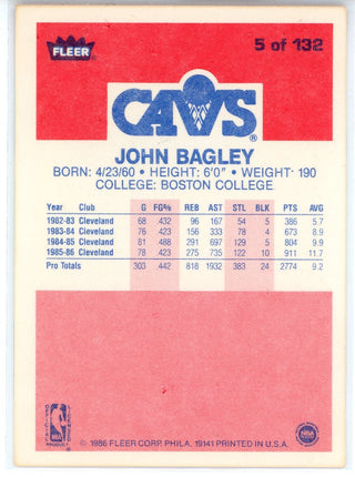 John Bagley 1986 Fleer Card #5