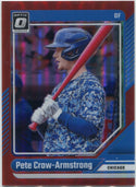 Pete Crow-Armstrong 2024 Panini Donruss Optic Red Prizm Card #85 22/99