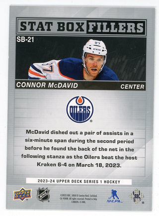 Connor McDavid 2023-24 Upper Deck Stat Box Fillers #SB-21