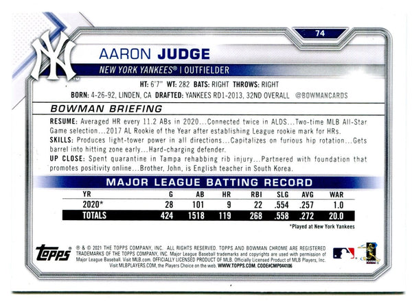 Aaron Judge Bowman 2021