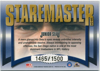 Junior Seau 2000 Donruss Preferred Staremaster Card #SM-04 1465/1500