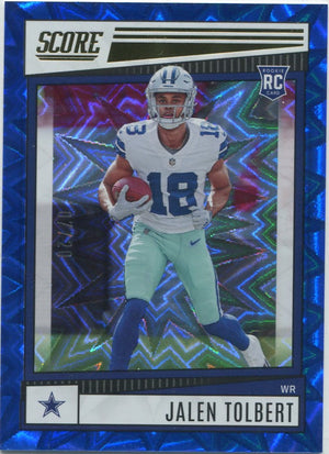 Jalen Tolbert 2022 Panini Score Blue Explosion RC #385 7/20