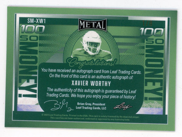 Xavier Worthy 2023 Leaf Autographed So Money #SM-XW1
