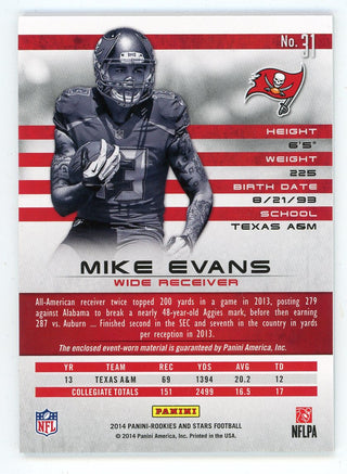 Mike Evans 2014 Panini Rookies & Stars Patch Relic #31