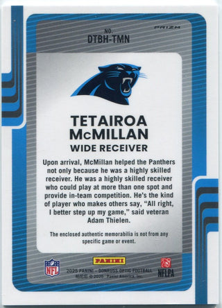 Tetairoa McMillan 2025 Panini Donruss Optic Blue Hyper Prizm Jersey RC #DTBH-TMN