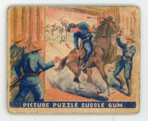 Safe at the Fort Wild West Series Picture Puzzle Bubble Gum #38 Card