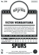 Victor Wembanyama 2023-24 Panini Hoops Rookie Card #298