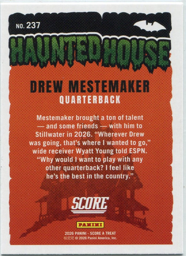 Drew Mestemaker 2026 Panini Score A Treat Haunted House RC #237