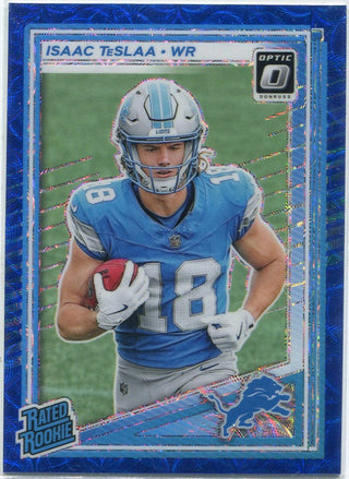 Isaac TeSlaa 2025 Panini Donruss Optic Rated Rookie Blue Scope Prizm RC #219