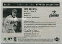 Jeff Bagwell 2004 Upper Deck Play Ball Apparel Collection Jersey Card #AC-JB