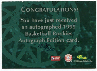 Alonzo Mourning 1995 Classic Centers Of Attention AUTO Card 103/200