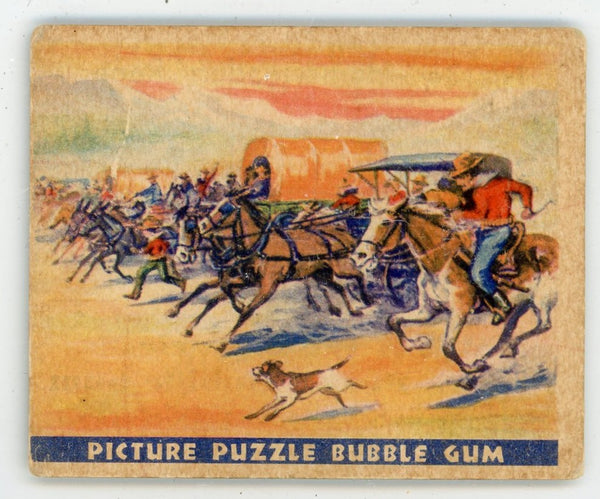 Homesteaders' Race Wild West Series Picture Puzzle Bubble Gum #36 Card