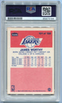 James Worthy 1986 - 1987 Fleer Autographed W/Inscription Card #131 PSA/DNA Certified