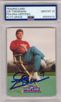 Joe Theismann 1991 Pro Line Portraits #56 PSA Auto Grade GEM MT 10 Card