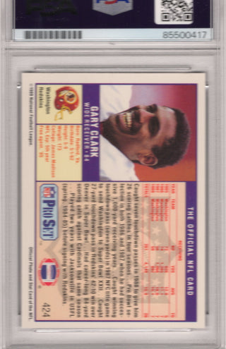 Gary Clark 1989 Topps #424 Autographed Card PSA GEM MT 10 Card