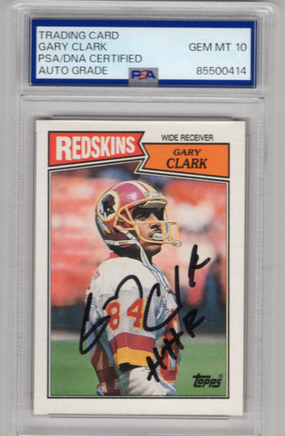 Gary Clark 1987 Topps #68 Autographed PSA Auto Grade GEM MT 10 Card