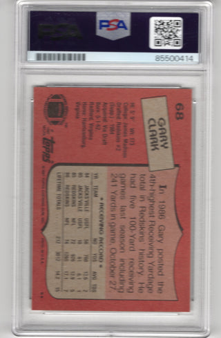 Gary Clark 1987 Topps #68 Autographed PSA Auto Grade GEM MT 10 Card