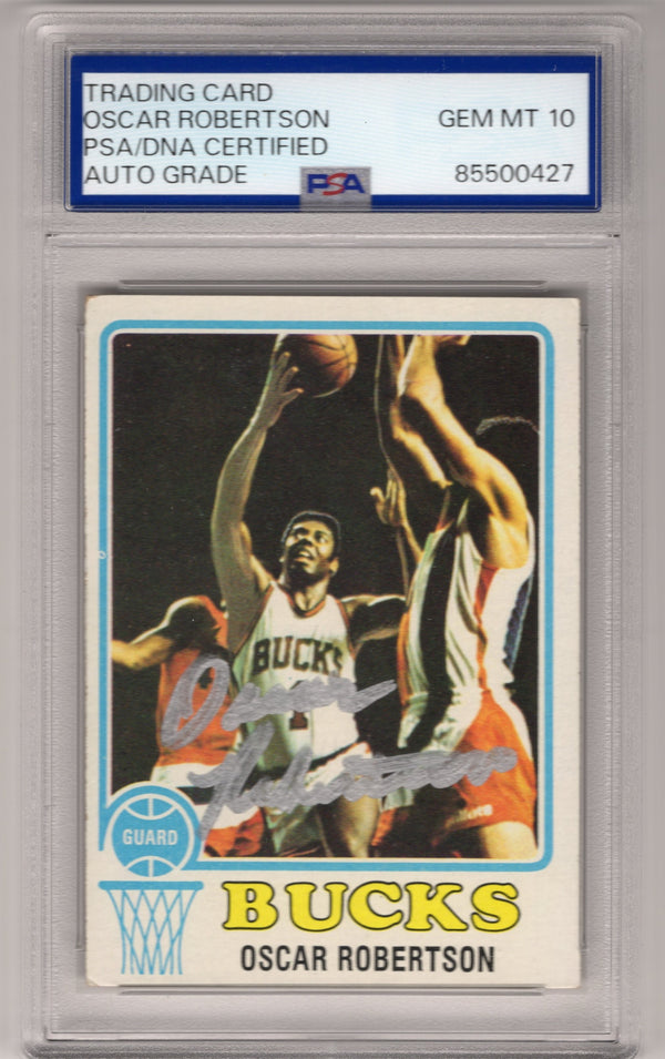 Oscar Robertson 1969 Topps #70 PSA Auto Grade GEM MT 10 Card