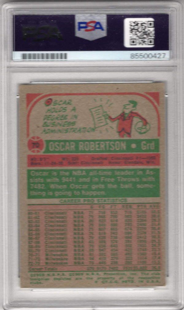 Oscar Robertson 1969 Topps #70 PSA Auto Grade GEM MT 10 Card