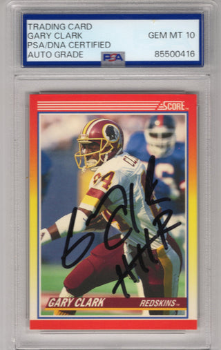 Gary Clark 1990 Score #239 PSA Auto Grade GEM MT 10 Card
